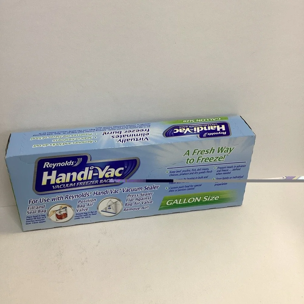Reynolds Handi-Vac Vacuum Freezer Bags Gallon Size — 9 Bags  NEW & UNOPENED HTF